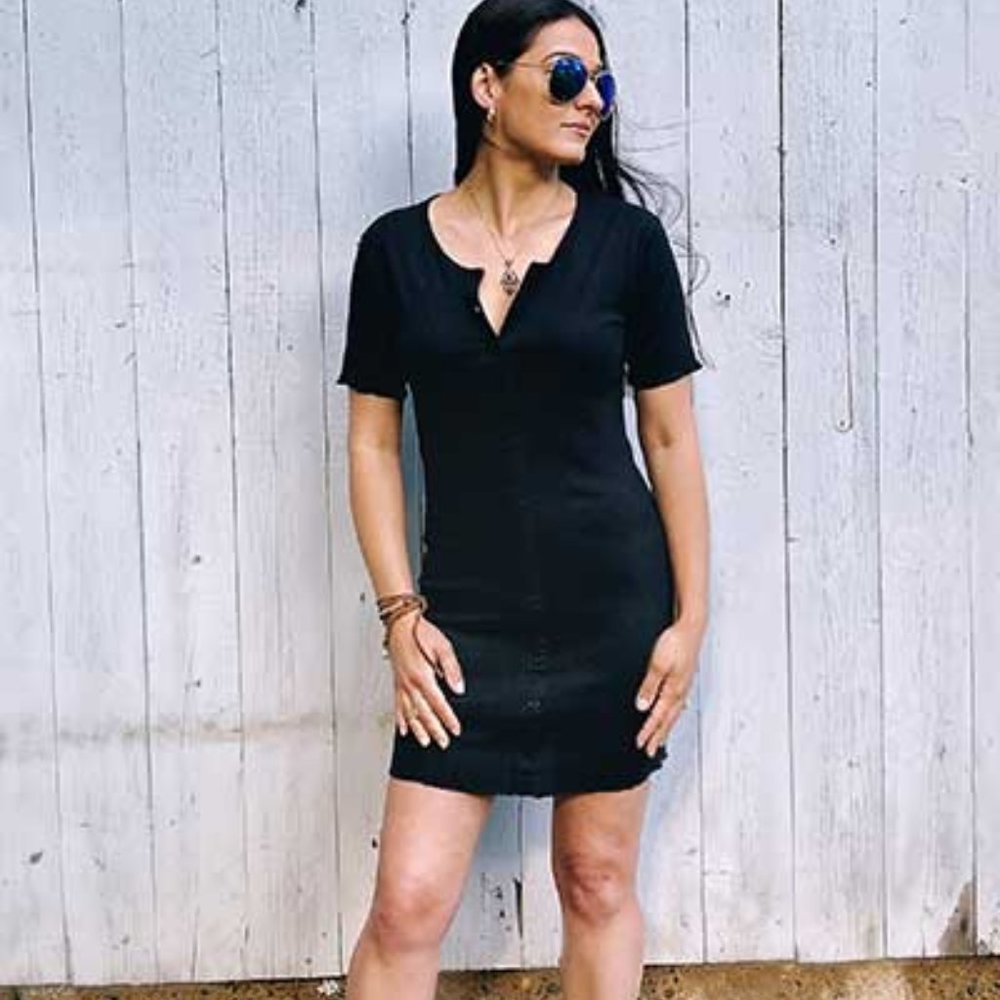 T-SHIRT DRESS - BLACK
